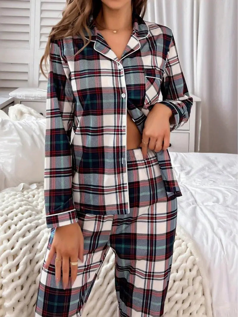 Damen Schlafanzug Set Bequem Glanzstoff