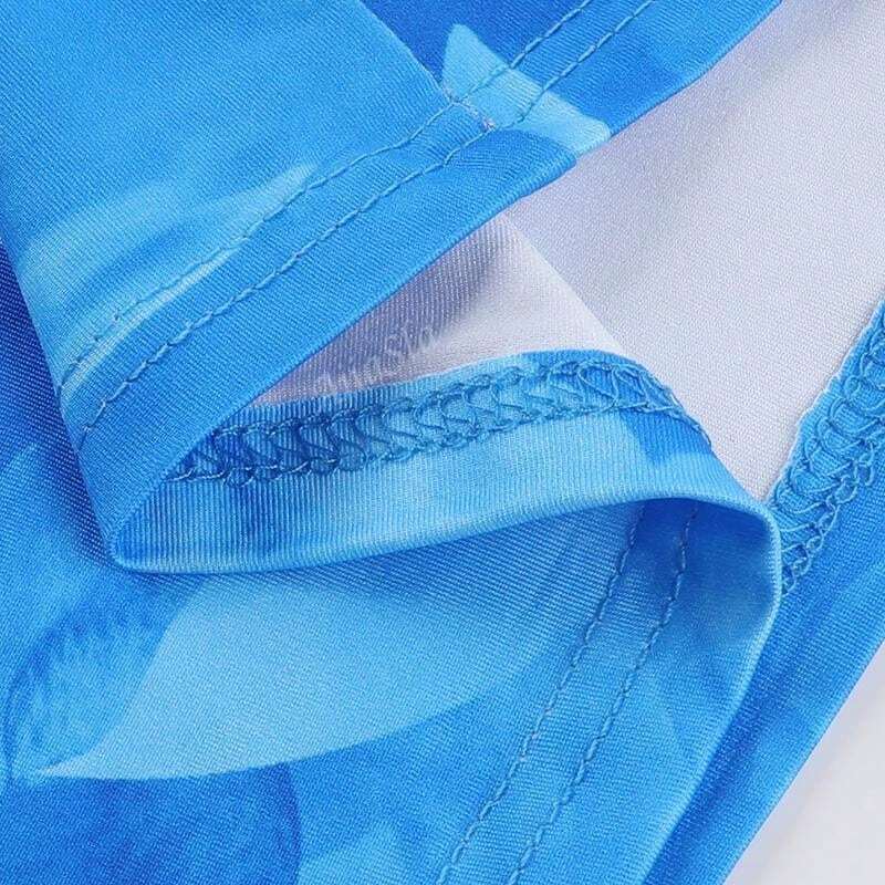Sommerkleid Aquarellprint Spitzen Spaghettiträger Lang