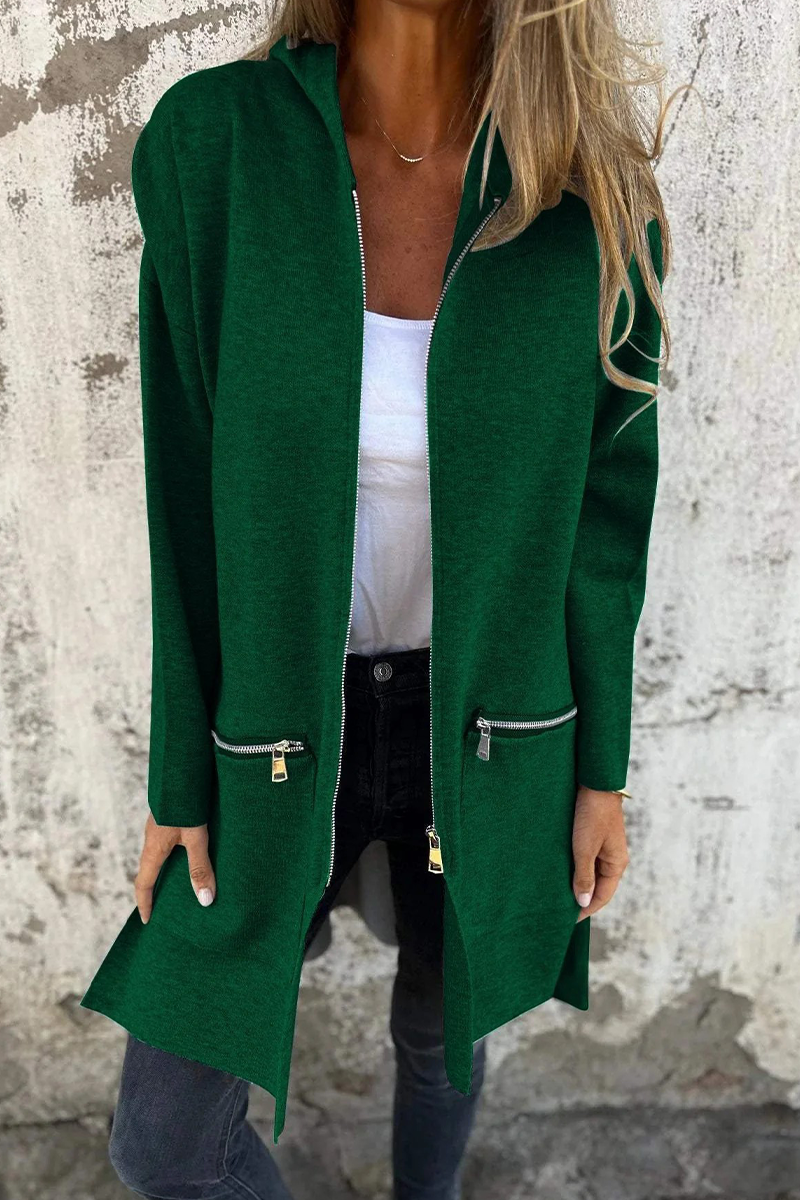 Kapuzenjacke Damen Lässig Modern 9 Farben