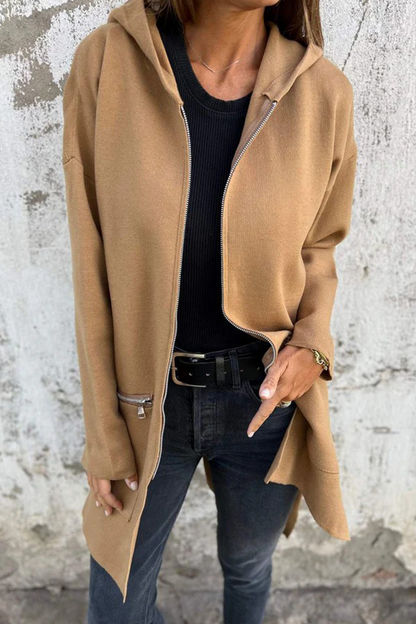 Kapuzenjacke Damen Lässig Modern 9 Farben