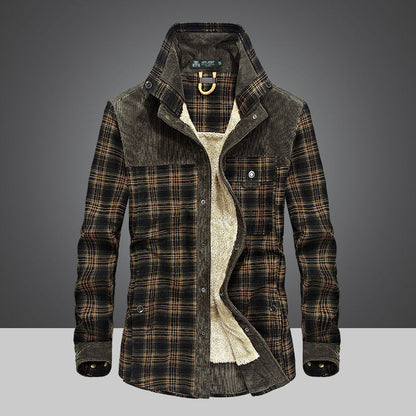 Herren Flanelljacke Warm Fleece Karomuster Modern