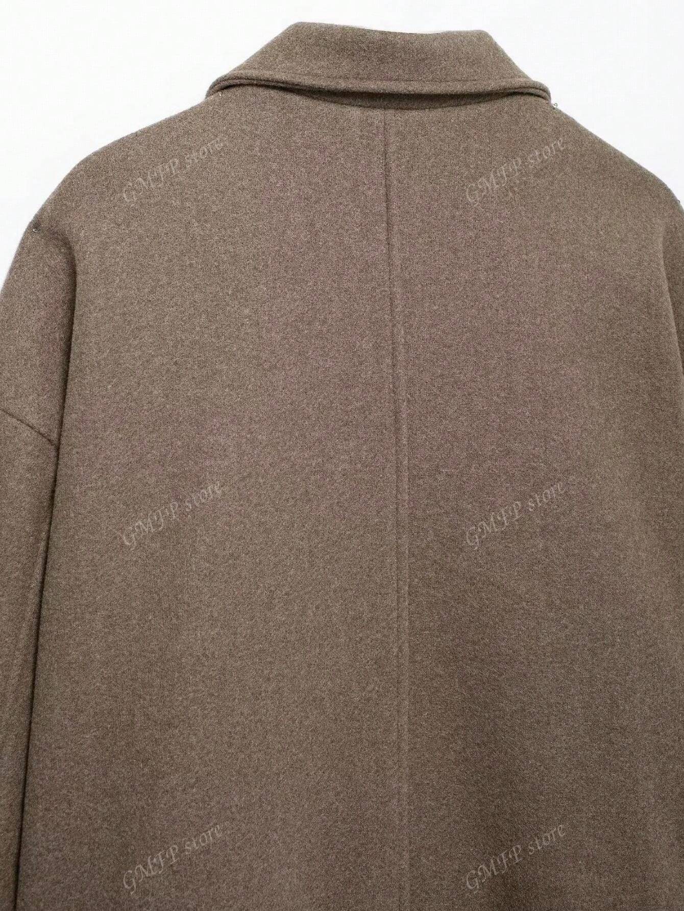 Herren Wolljacke Kurz Knopfleiste Herbstlich Trendy