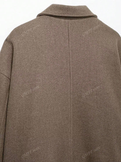 Herren Wolljacke Kurz Knopfleiste Herbstlich Trendy
