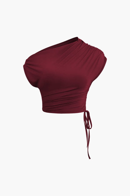 Asymmetrisches Set Damen One Shoulder Top Maxi Rock