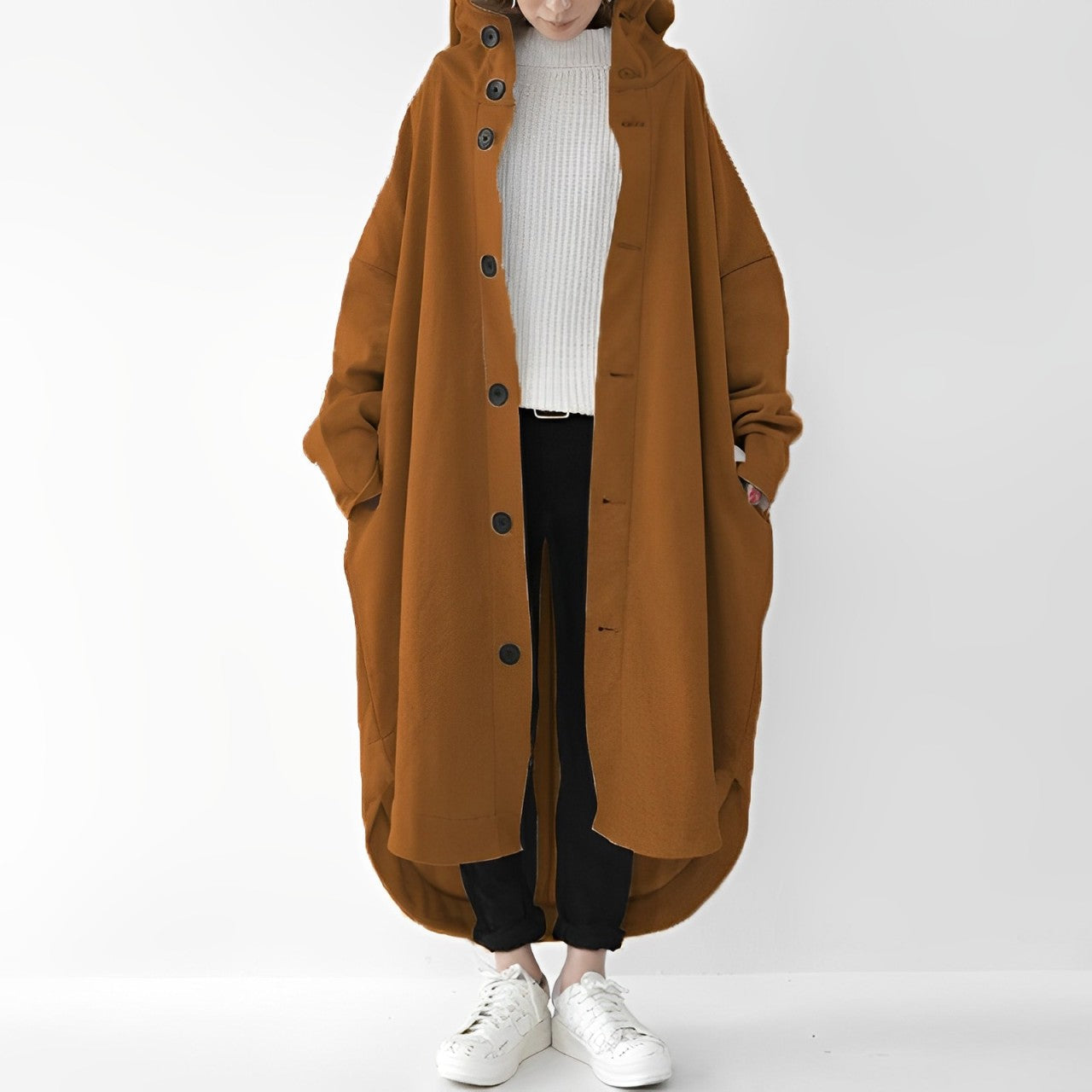 Langer Damen-Trenchcoat Modern Wasserabweisend