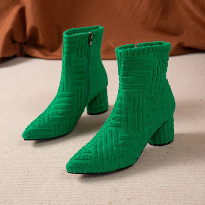 Damenstiefel Blockabsatz Zeitlos Chic Schwarz