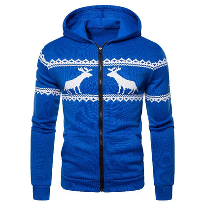 Herren Kapuzenjacke Rentier Design Weich Warm