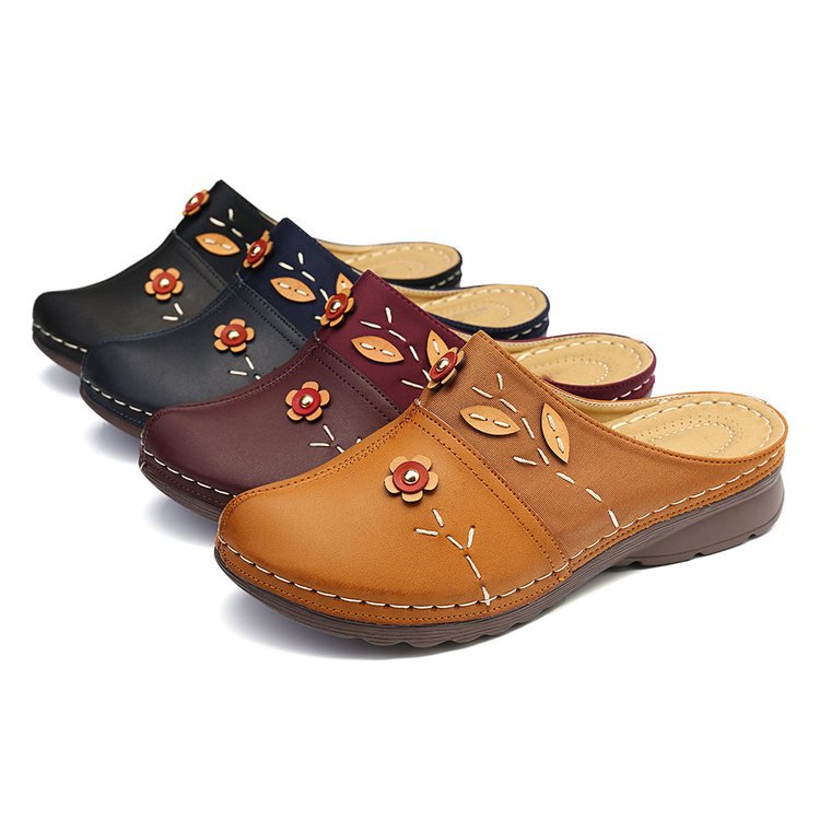Damen Clogs Blumenmuster Bequem Komfortable Heidi - BerlinGlamour