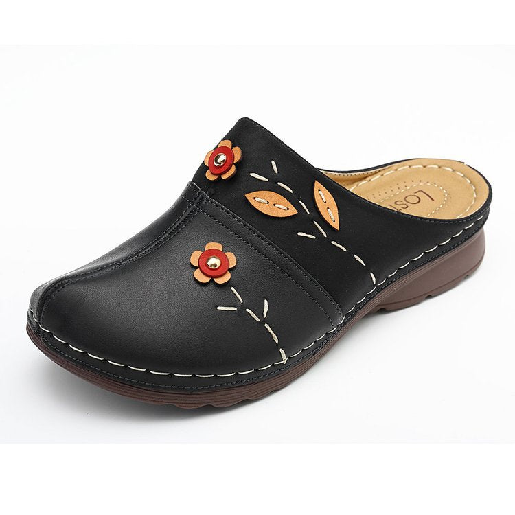 Damen Clogs Blumenmuster Bequem Komfortable Heidi