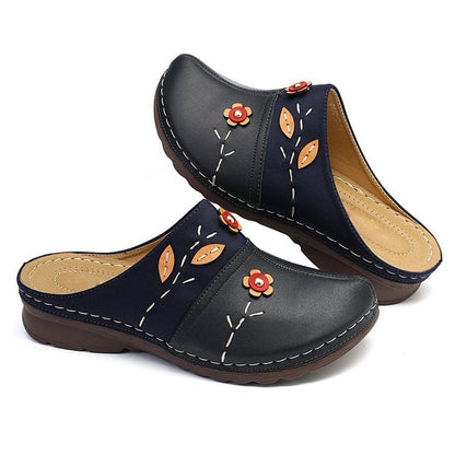 Damen Clogs Blumenmuster Bequem Komfortable Heidi