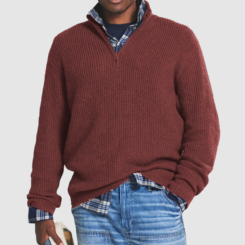 Herren Kaschmirpullover Business Casual Reißverschluss Modern