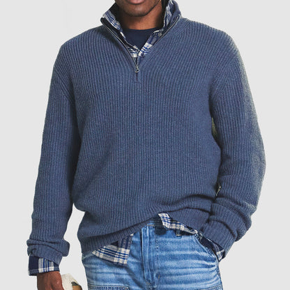 Herren Kaschmirpullover Business Casual Reißverschluss Modern
