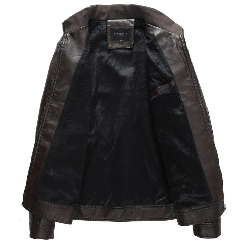 Lederjacke Herren Bikerstyle Schwarz