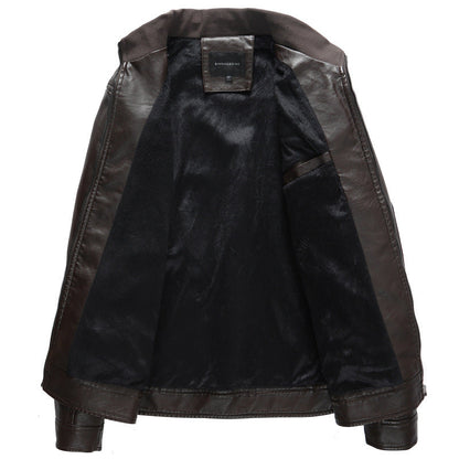 Lederjacke Herren Bikerstyle Schwarz