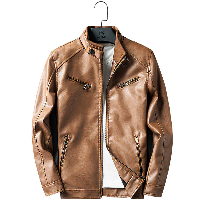Lederjacke Herren Bikerstyle Schwarz