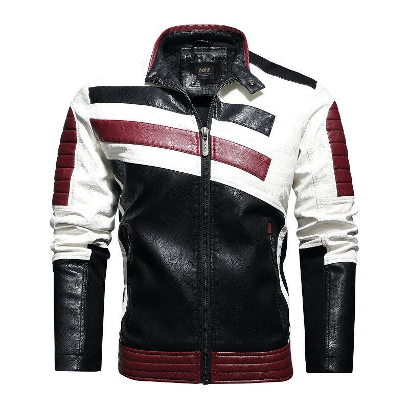 Herren Lederjacke Modern Racing Stil Schwarz - BerlinGlamour