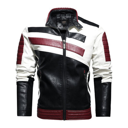 Herren Lederjacke Modern Racing Stil Schwarz - BerlinGlamour