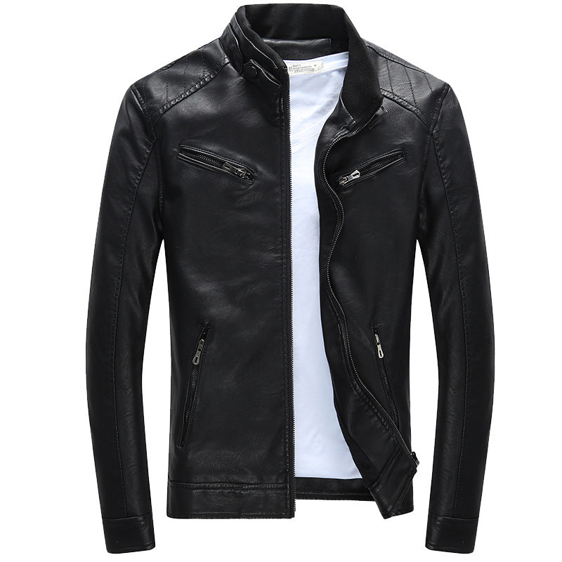 Lederjacke Herren Bikerstyle Schwarz - BerlinGlamour