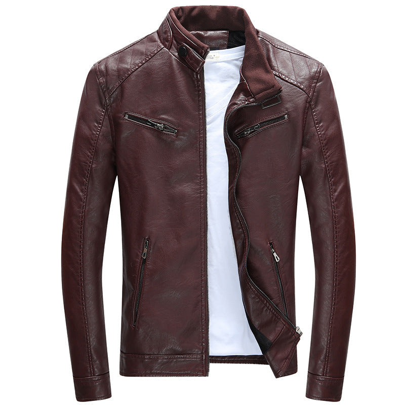 Lederjacke Herren Bikerstyle Schwarz