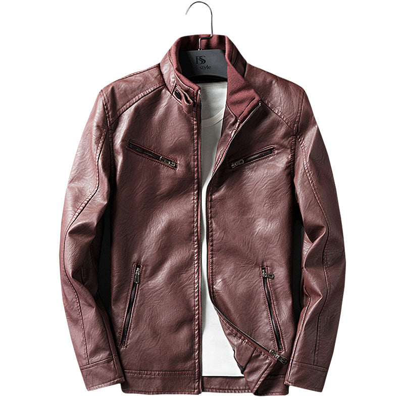 Lederjacke Herren Bikerstyle Schwarz