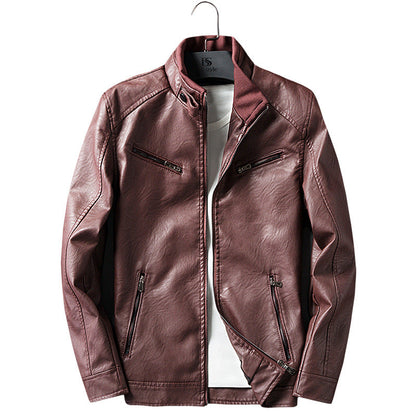 Lederjacke Herren Bikerstyle Schwarz