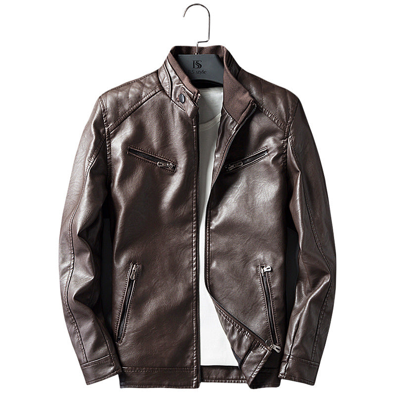 Lederjacke Herren Bikerstyle Schwarz