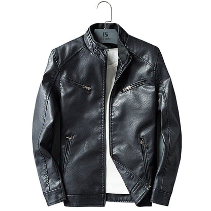 Lederjacke Herren Bikerstyle Schwarz