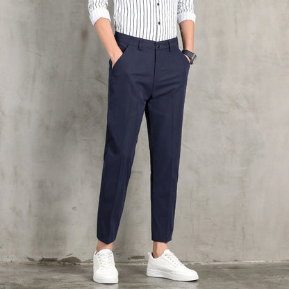 Herren Chino Hose Slim Fit Elegant Mit Taschen