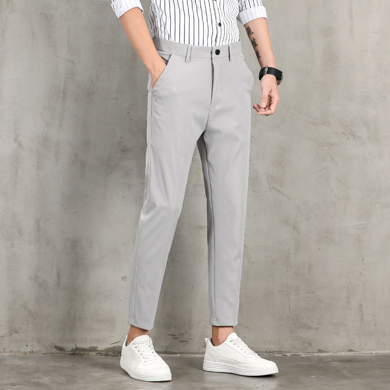 Herren Chino Hose Slim Fit Elegant Mit Taschen