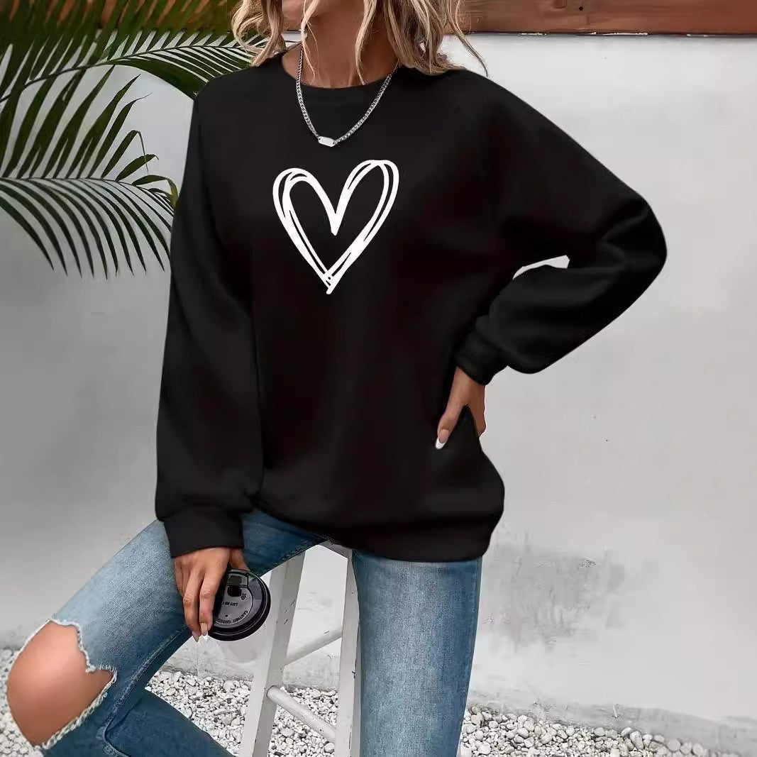 Rundhals Sweatshirt Langarm Trendig Damen