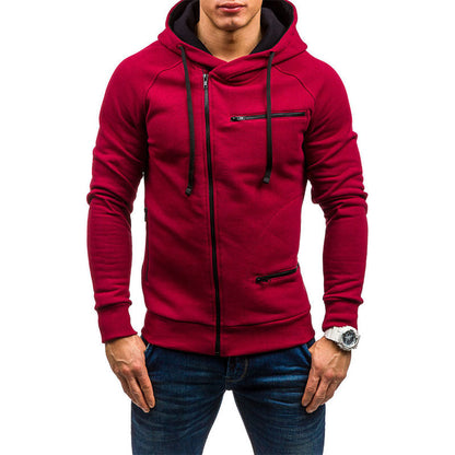 Herren Kapuzenjacke Modern Reißverschluss Kontrast Details
