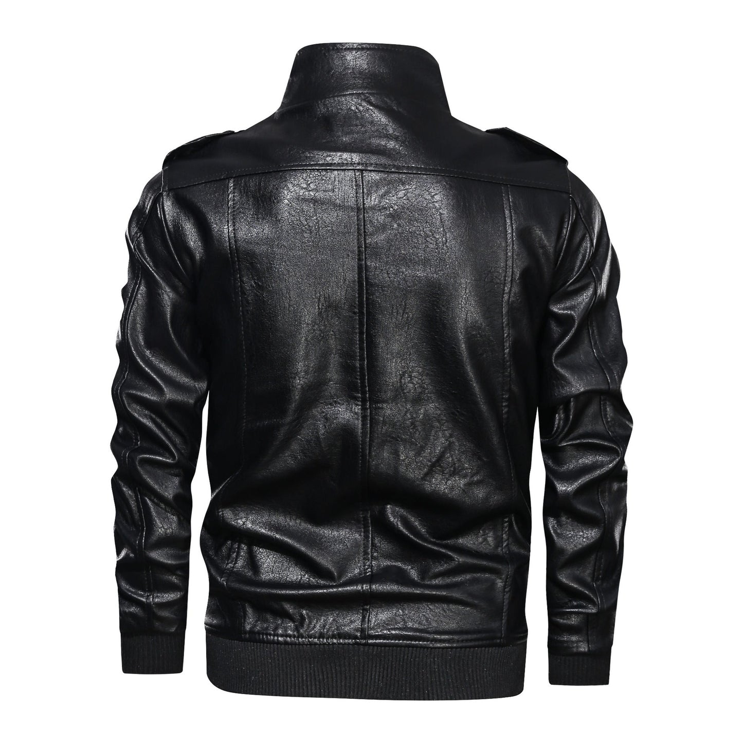 Lederjacke Herren Stehkragen Reißverschluss Modern
