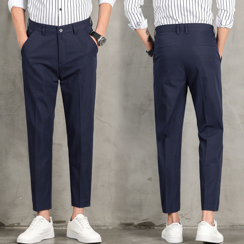 Herren Chino Hose Slim Fit Elegant Mit Taschen