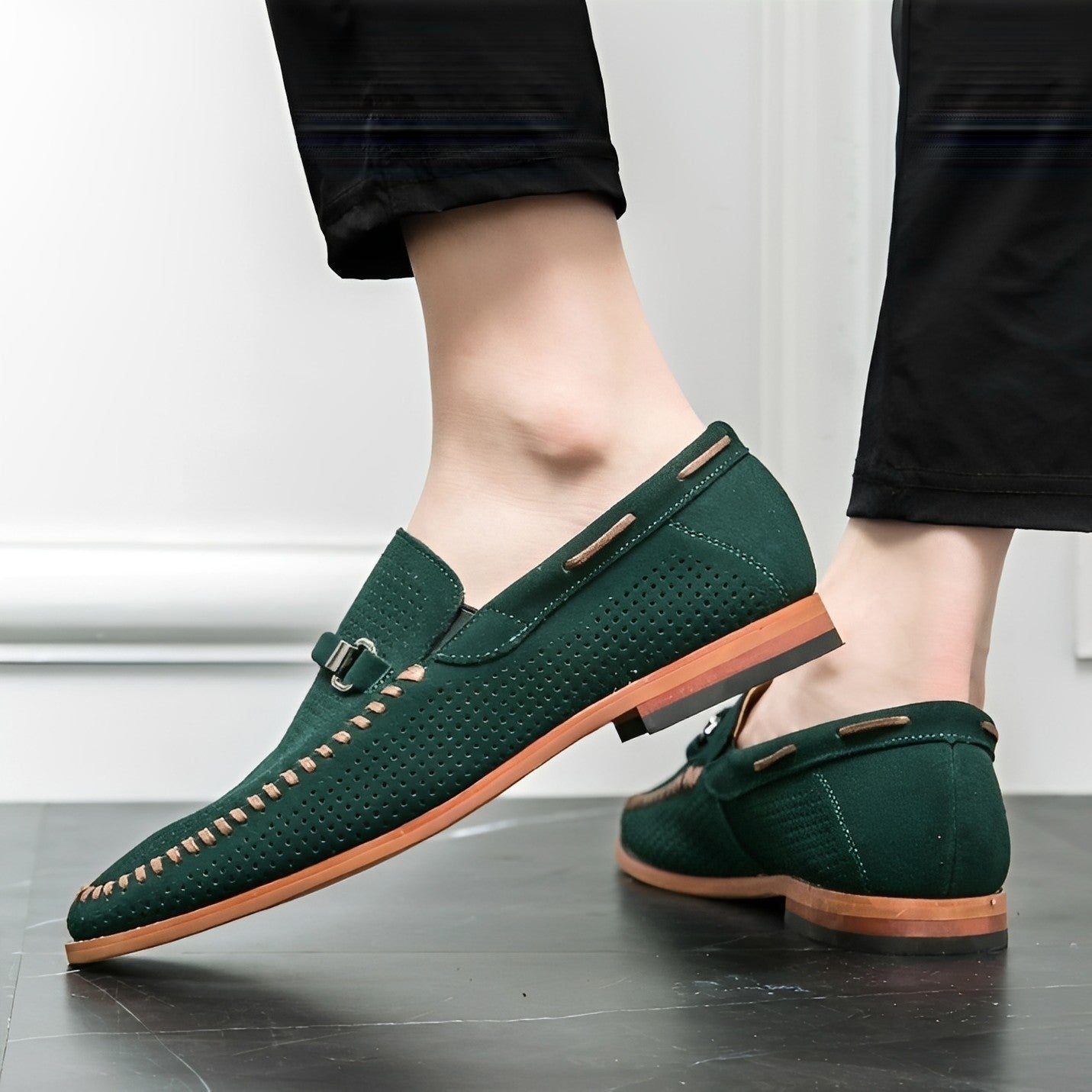 Herren Slipper Wildleder Lässig Elegant