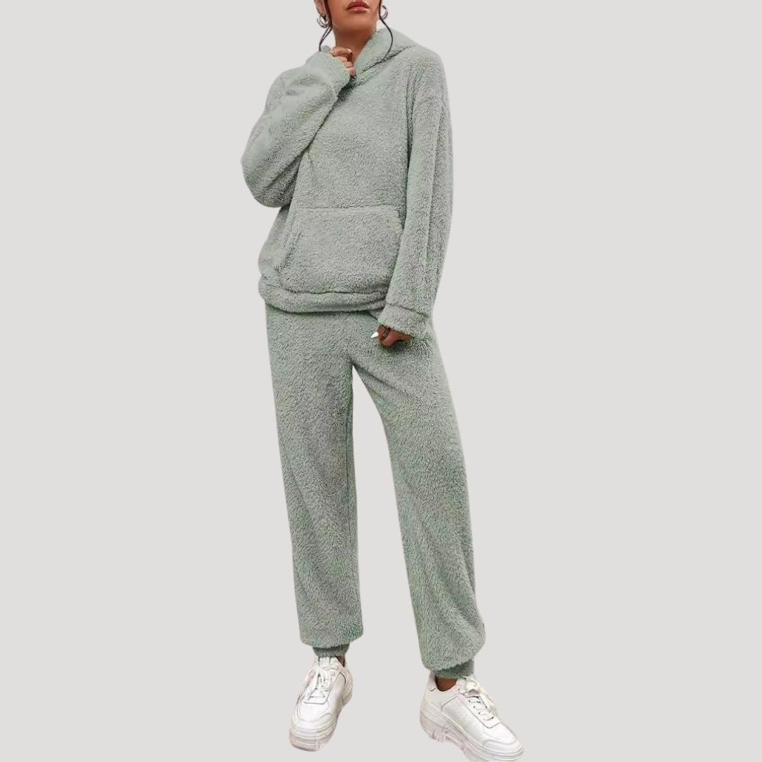 Damen Loungewear Set Frühling Cozy Kapuzen-Outfit
