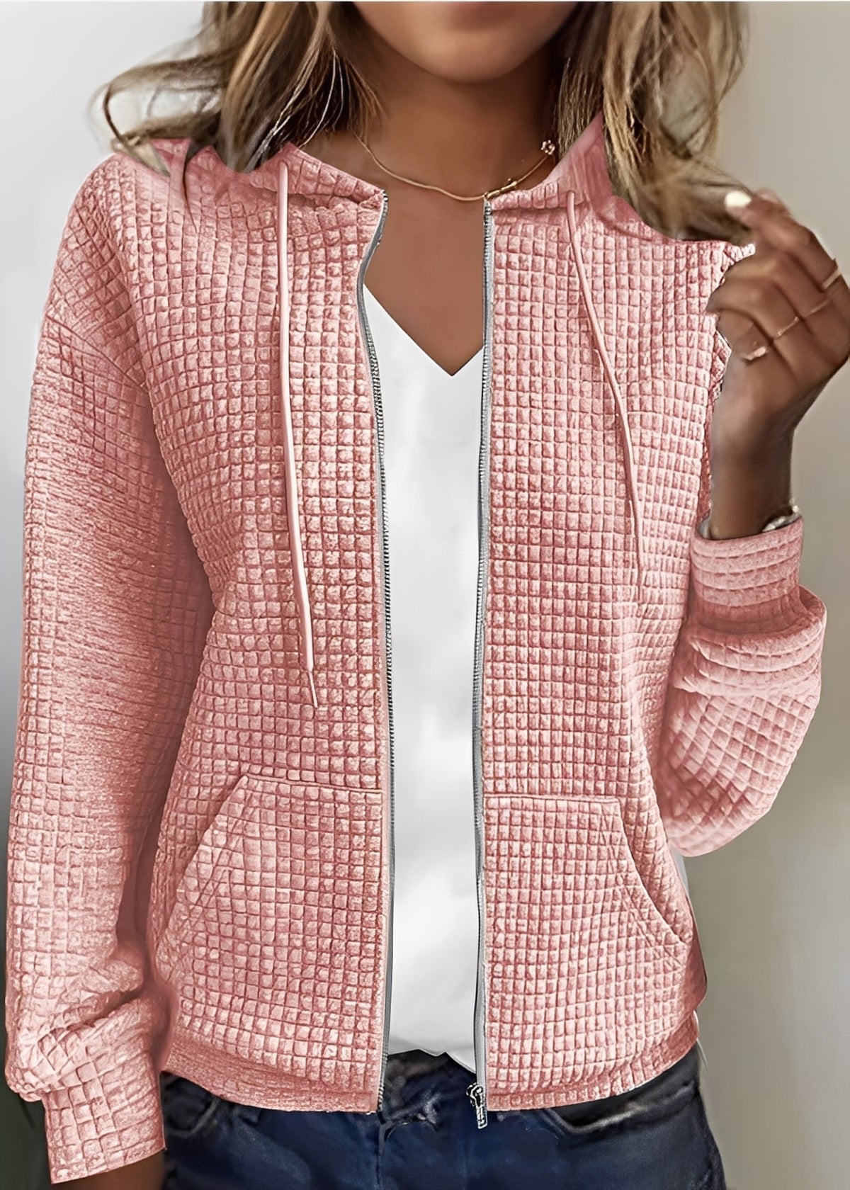 Frauen Cardigan Kapuze Taschen Modern - BerlinGlamour