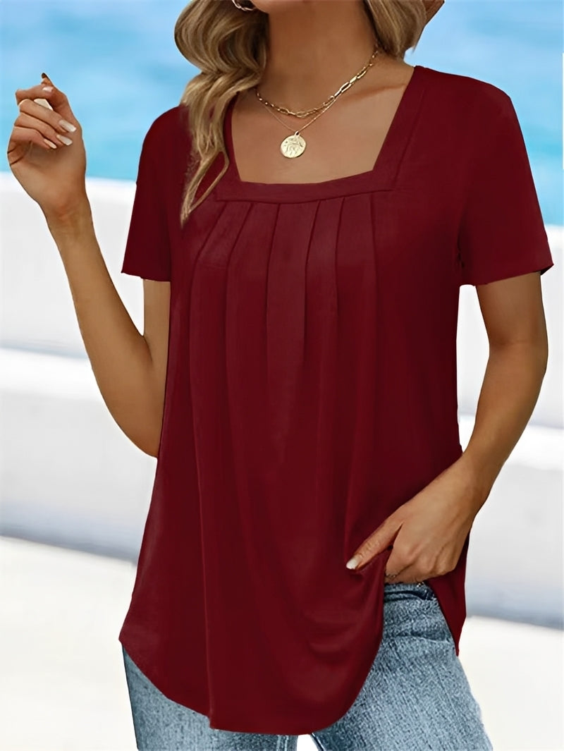 Damenbluse Elegante Quadrat Ausschnitt Modern