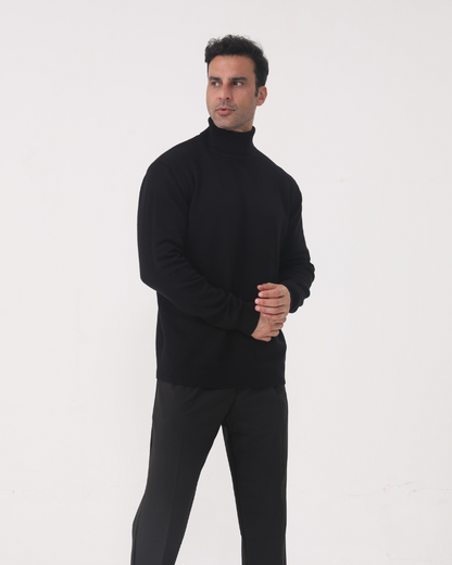 Herren Strickpullover Slim Fit Rollkragen Modern