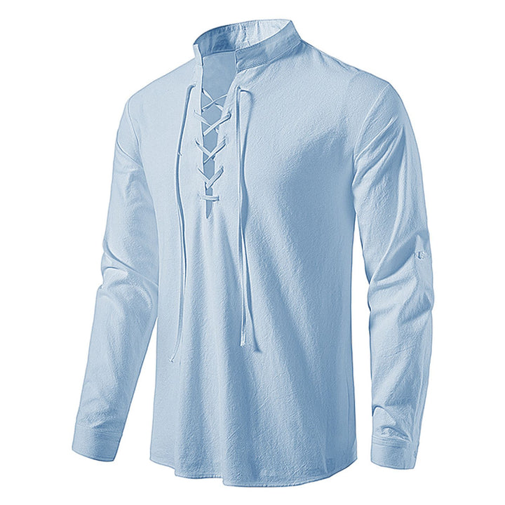 Herren Freizeitshirt Modern Leinwand Optik