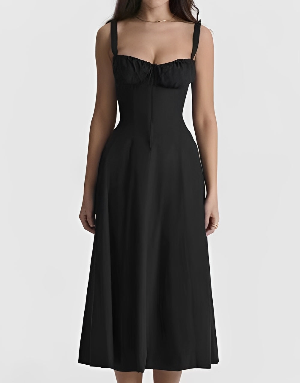 Midi-Kleid Damen Slim Fit Blumenmuster Sommerkleid