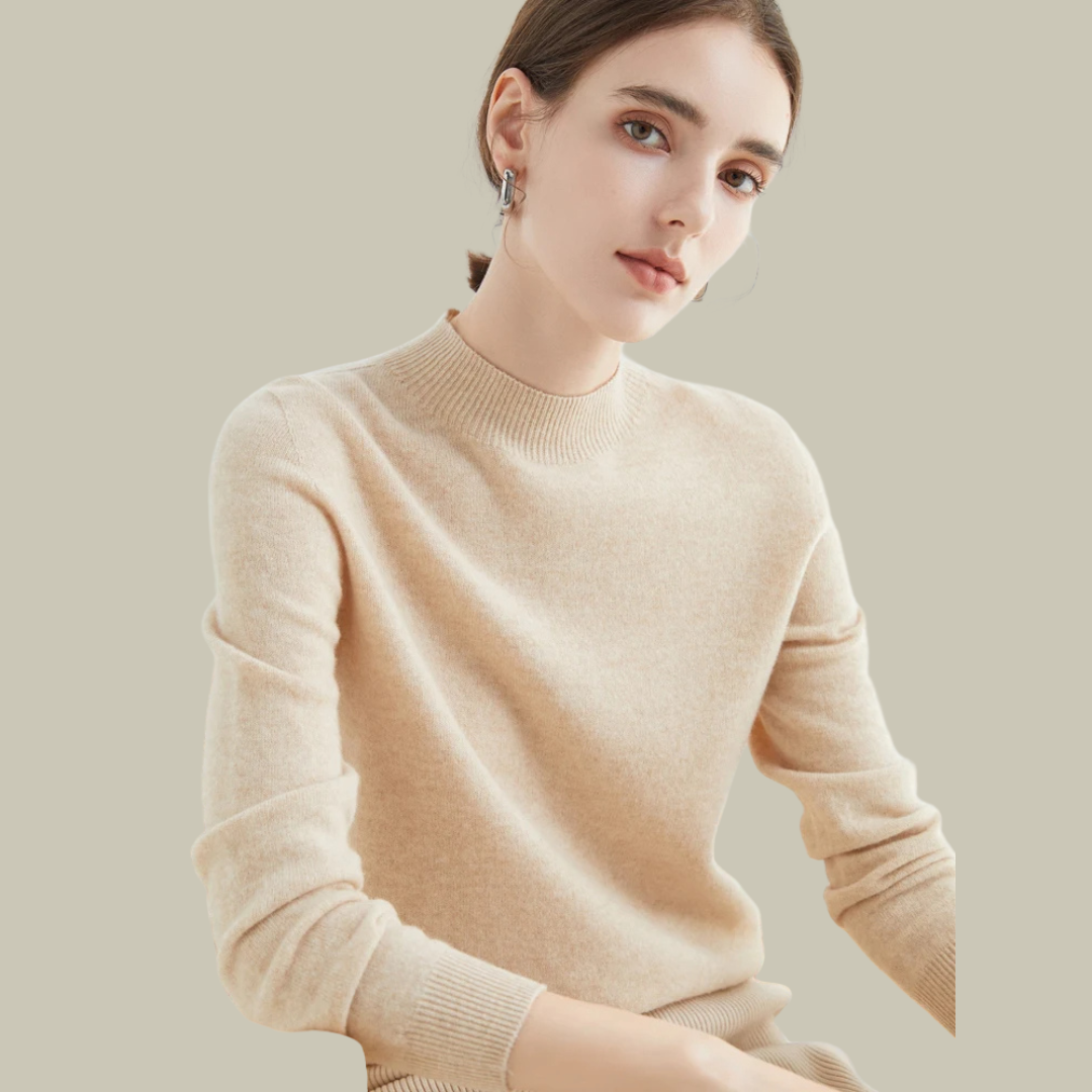 Damen Rollkragenpullover Merinowolle Warm Winter