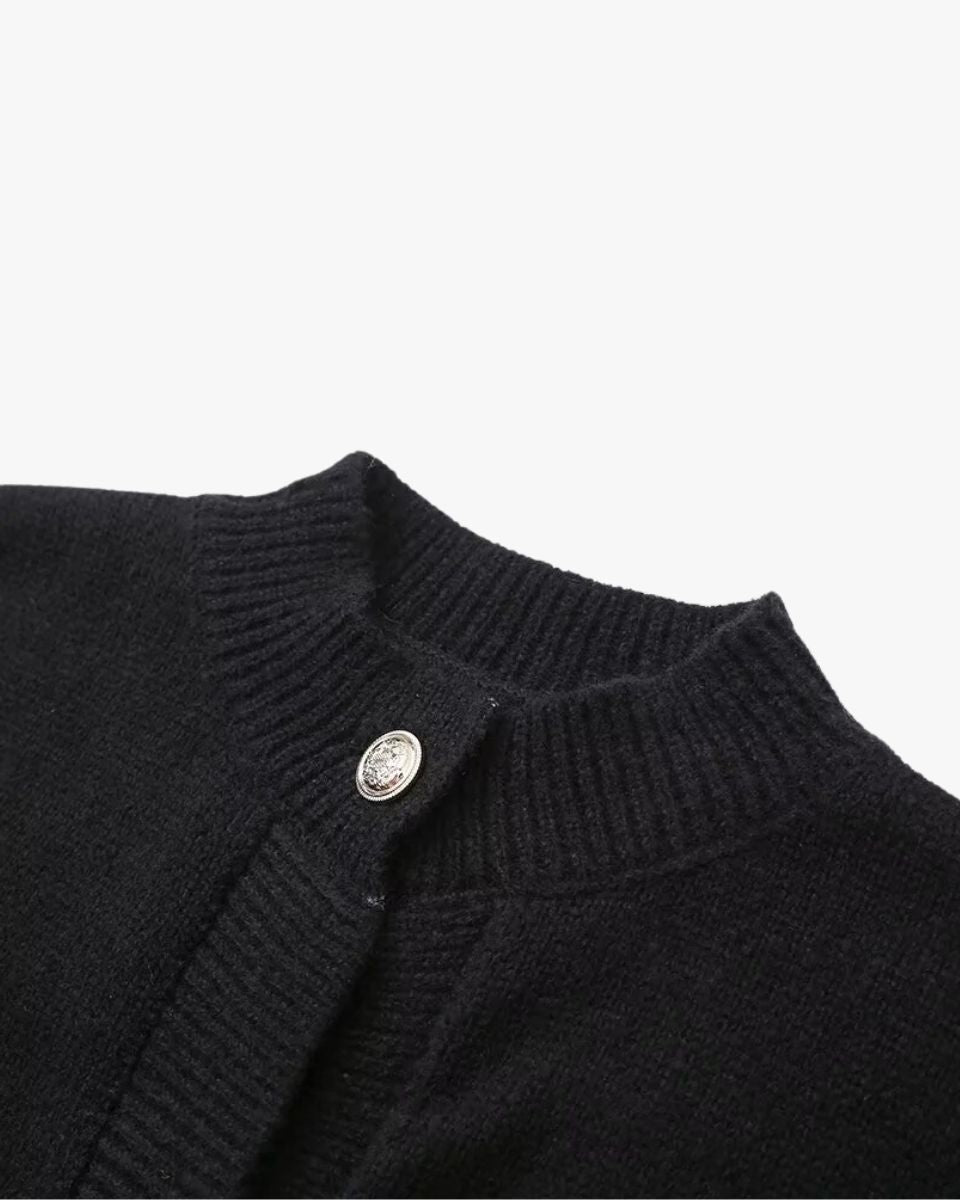 Strickjacke Damen mit Knöpfen und Puffärmeln