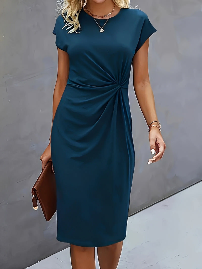 Elegantes Damen Midikleid mit Knotendetail