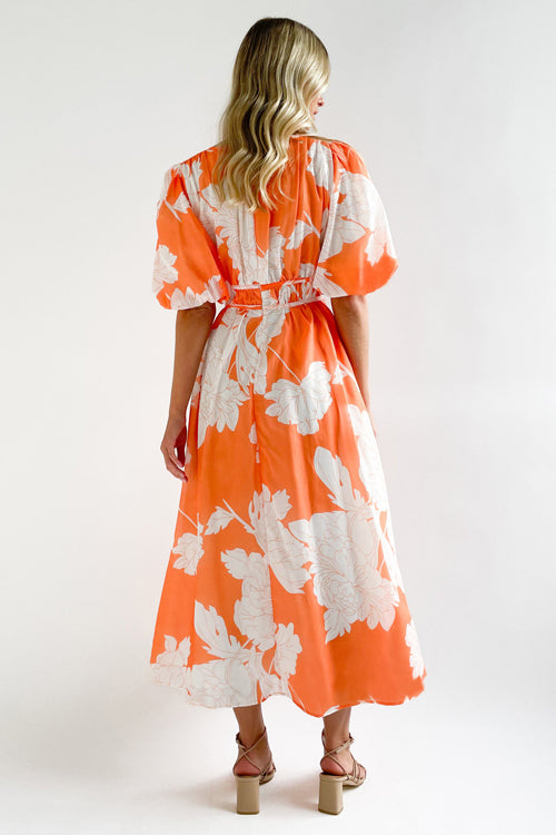 Langärmeliges Maxi-Kleid mit Liebe-Print