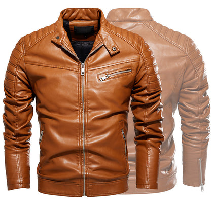 Leder Bikerjacke Herren Echtleder Schwarz Modern