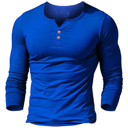 Herren Langarmshirt Modern Knopfdesign Elegant