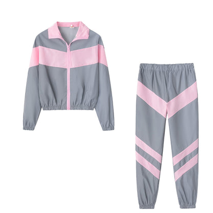 Damen Sportanzug Farbblockierung Kontrast Modern