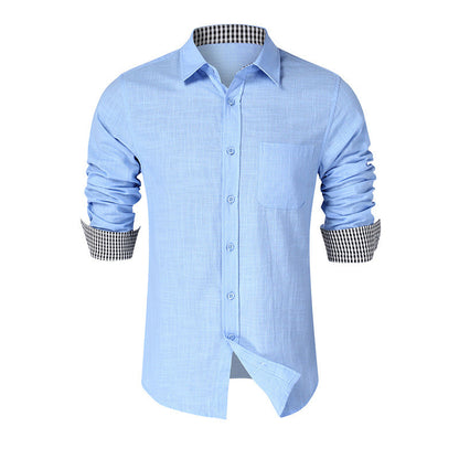 Herren Langarmhemd Karo Muster Elegant Modern - BerlinGlamour