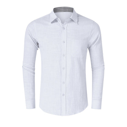Herren Langarmhemd Karo Muster Elegant Modern
