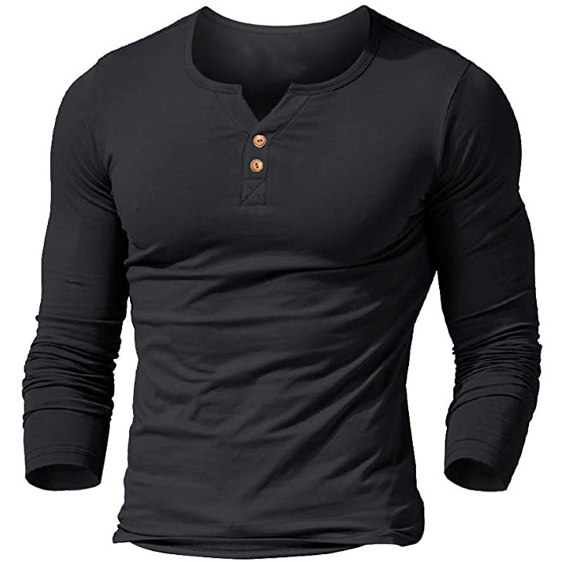 Herren Langarmshirt Modern Knopfdesign Elegant